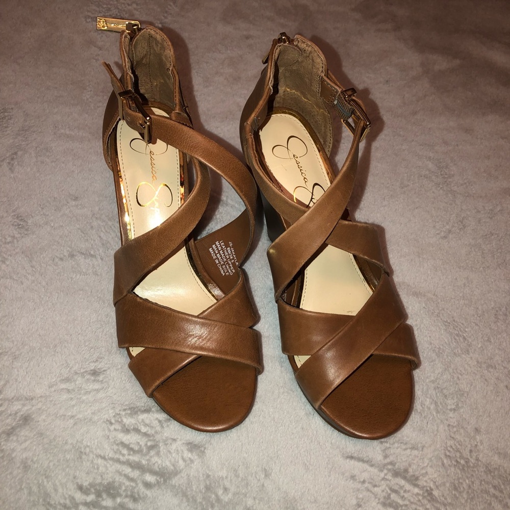 Jessica Simpson Tan Wedges